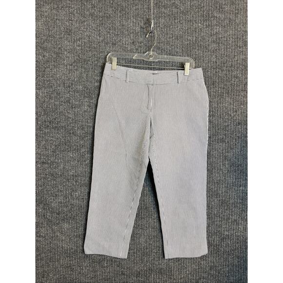 Talbots Womens Cropped Seersucker Pants Size 6 Petite Striped Preppy Nautical - Picture 1 of 10